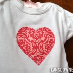 Another baby gift: Heart appliqued onesie