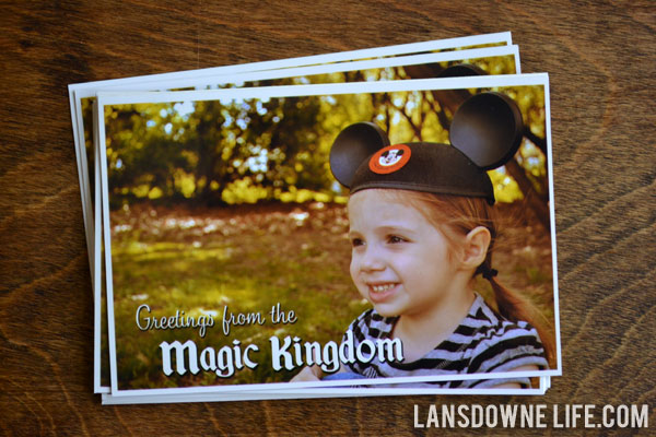 Disney World birthday party postcard invitation