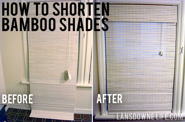Shorten woven bamboo shades to a custom length (without a custom price)