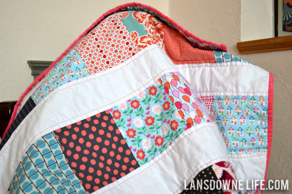 Modern patchwork stripes twin quilt