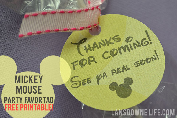 Free Printable Mickey Mouse Party Favor Tag