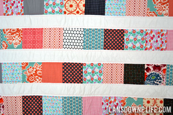 Modern patchwork stripes twin quilt
