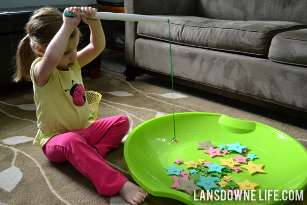 Birthday party activity: Kid's fishing game