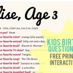 Kids birthday interview questionnaire: FREE printable form!