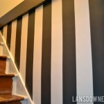 Stairway progress: Painted wall stripes