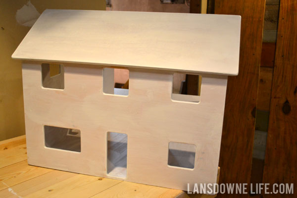 Priming a fixer upper dollhouse