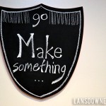 Shield-shaped chalkboard