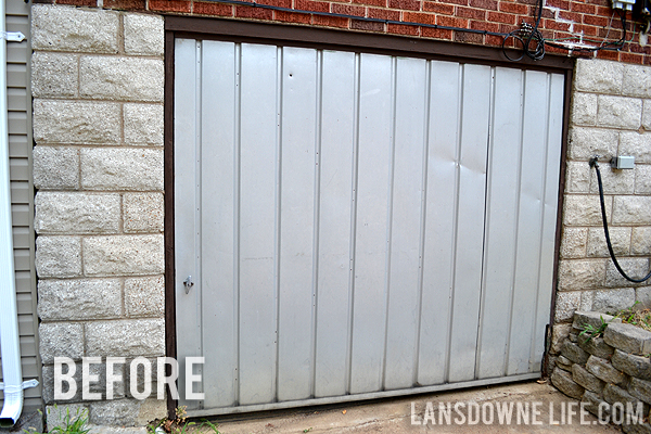 Replacing an old garage door with a wall