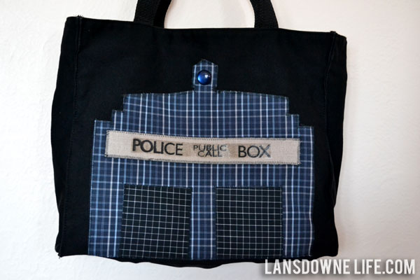 Geeky tote bag makeover (It's a TARDIS now!)