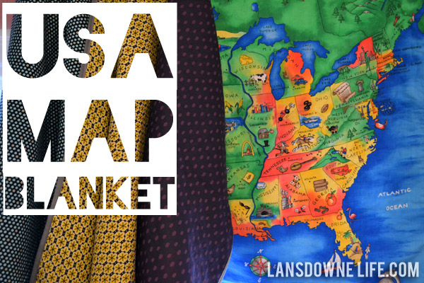 U.S.A. map blankets + FREE printable tag