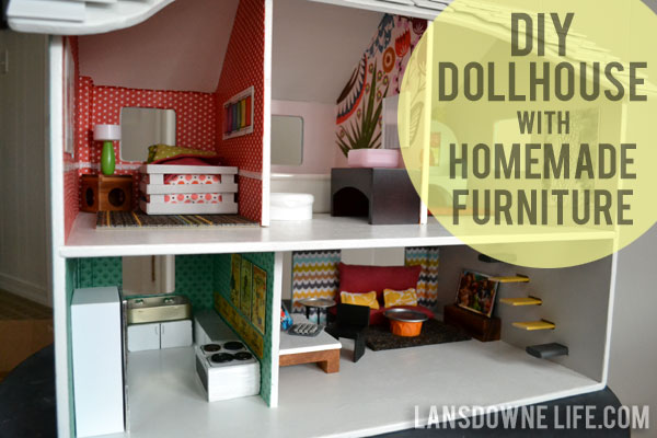 Modern DIY Dollhouse with homemade furniture