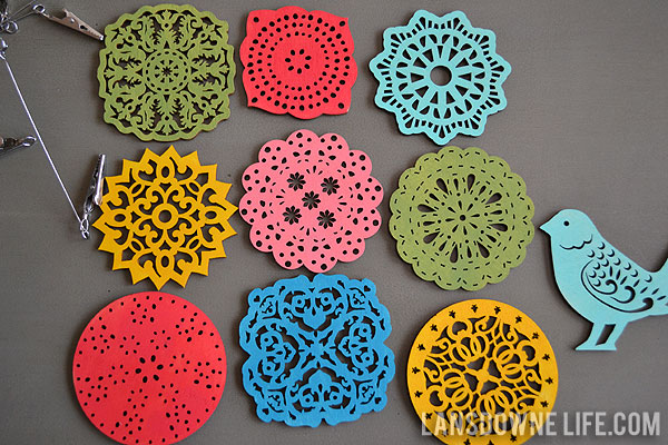 Laser cut shapes to use on baby mobile