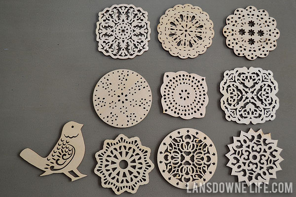 Laser cut shapes to use on baby mobile