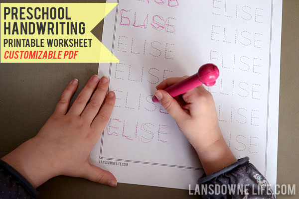 Preschool handwriting worksheet: FREE printable! - Lansdowne Life