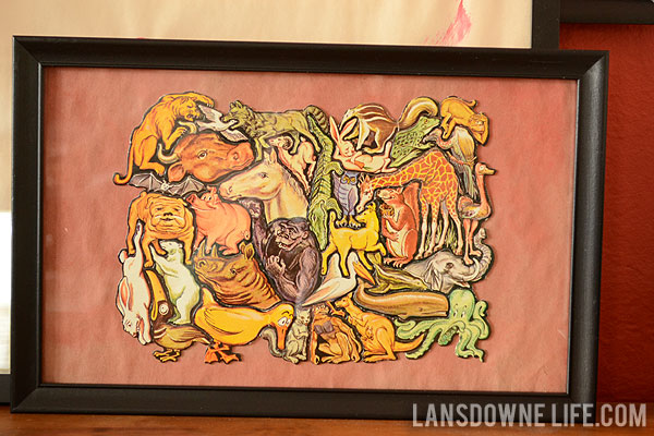 Easy wall art: Framed vintage animal puzzle - Lansdowne Life