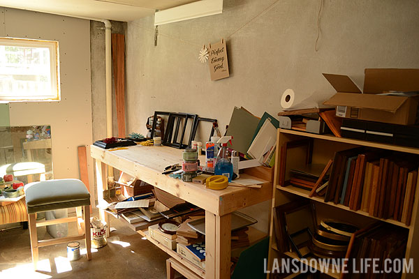 Basement studio workspace