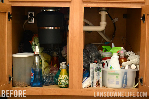 Organizing the cabinet under the kitchen sink - Lansdowne Life