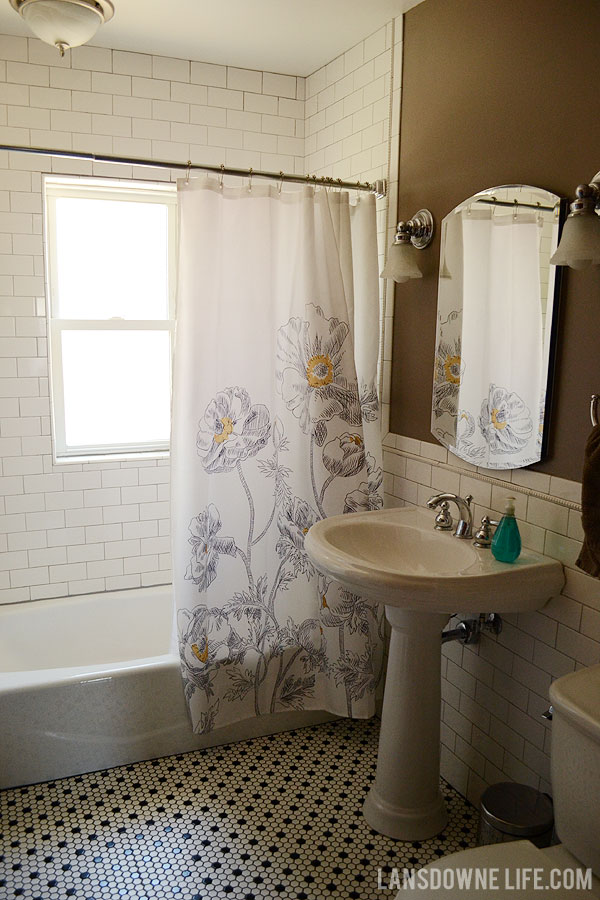 Quickie bathroom refresh: New shower curtain and repainted register