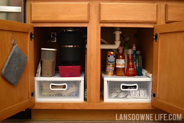 Organizing the cabinet under the kitchen sink - Lansdowne Life