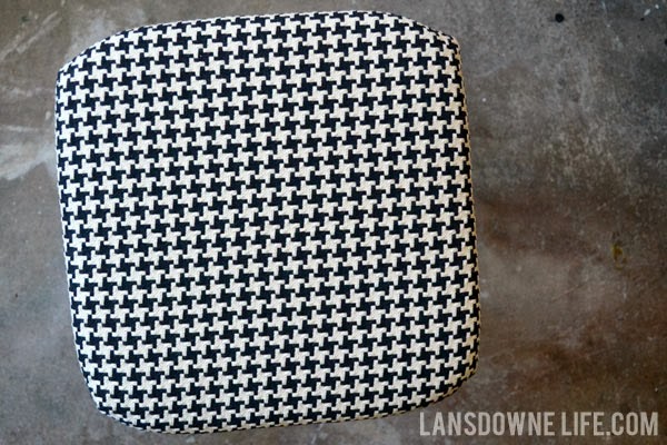 Black and white thrift-store stool makeover