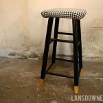 Black and white thrift-store stool makeover