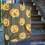 Handmade Halloween trick or treat tote bag