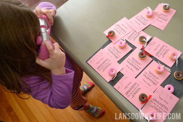 Handmade donut classroom exchange valentines