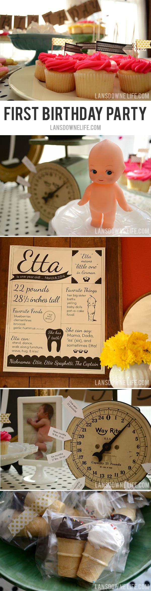 Etta’s colorful and polka-dotted first birthday party
