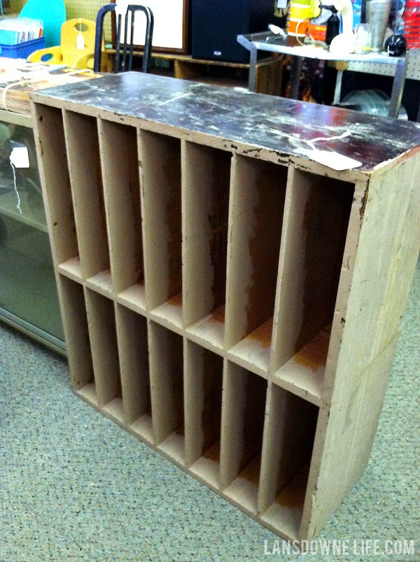 Wood shelves at antique mall