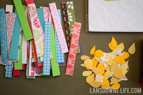 Paper scraps for making greeting cards