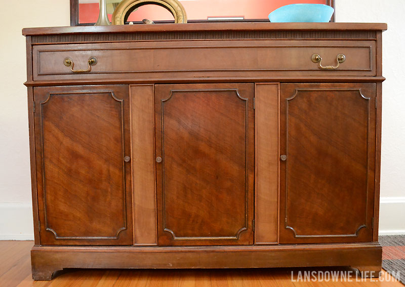 Buffet as console table in living room