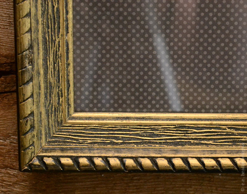 Gold and black faux bois wood grain frame