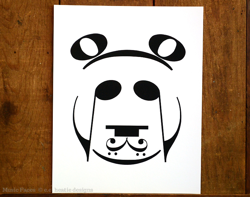 Panda music note art print