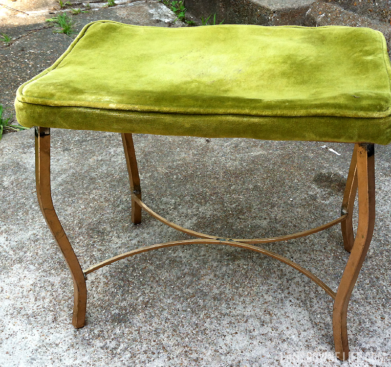 Vintage stool with brass legs