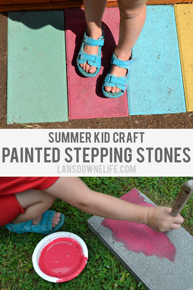 Summer kid craft: Painted stepping stones