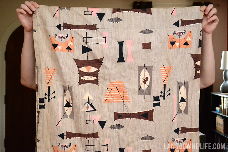 Mid-century modern barkcloth curtains