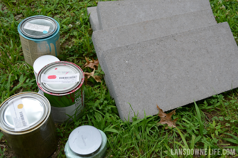 Dollar stepping stones from the hardware store