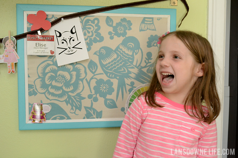 Fabric covered bulletin board