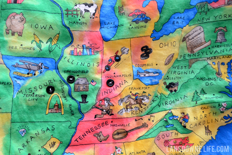 USA map blanket for kids