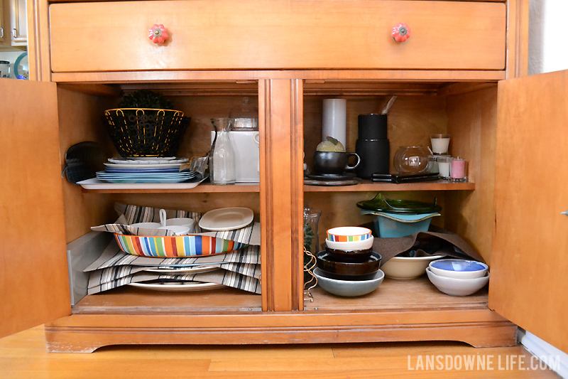 Organized dining room buffet