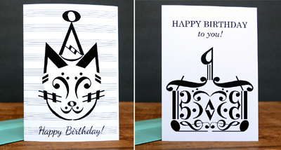 Music note birthday cards