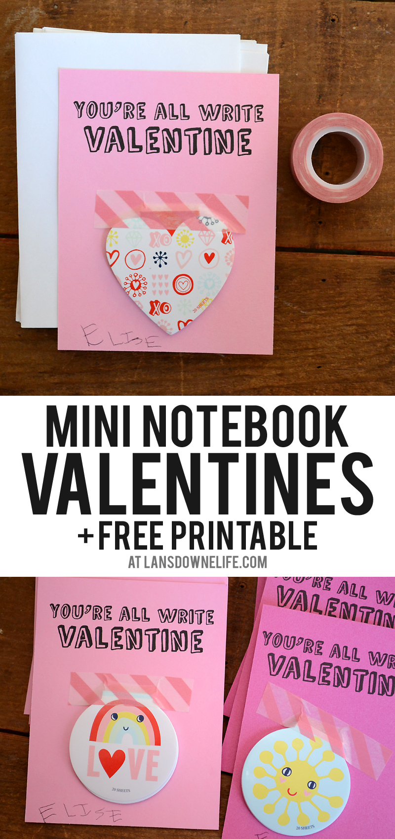 "You're all write valentine" Free printable.