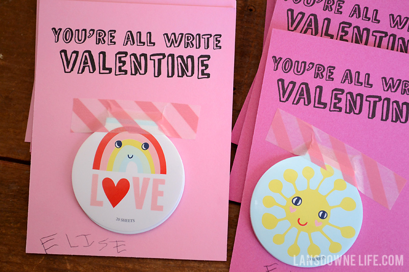 Notebook valentines with free printable