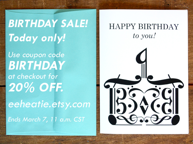 Birthday sale!