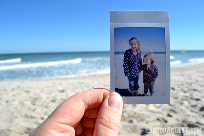 Instax photo at the beach