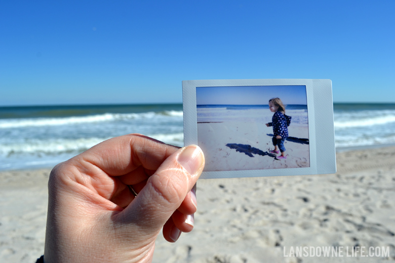 Instax photo at the beach