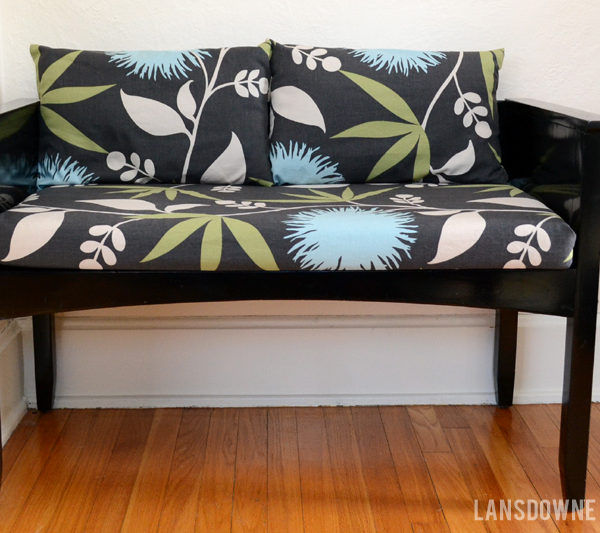 Slipcovered bench cushion