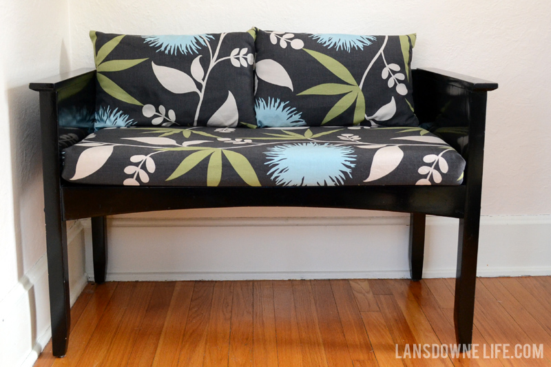 Slipcovered bench cushion