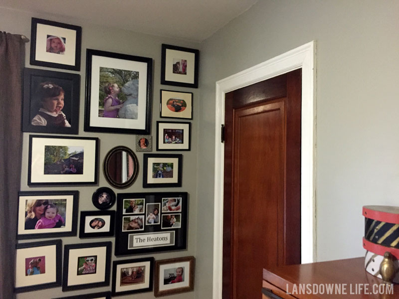 Gray bedroom walls painted with Valspar Woodlawn Colonial Gray