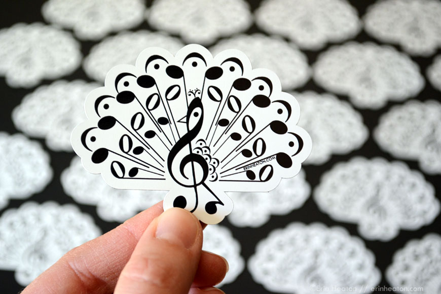 Music note peacock magnet